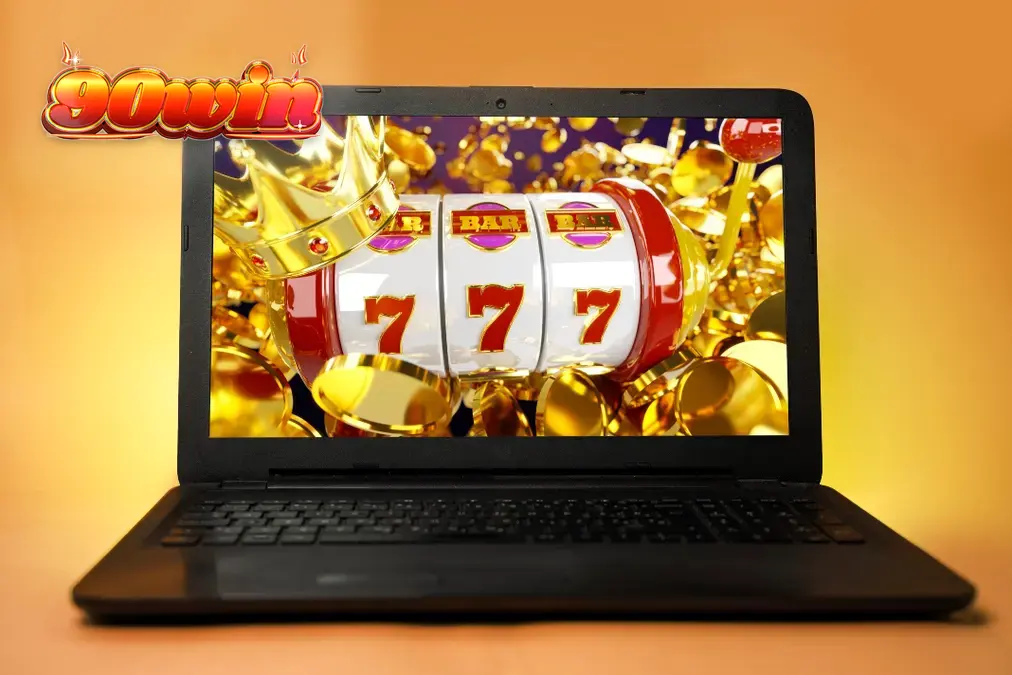 Painel de controle de um slot online moderno com interface vibrante